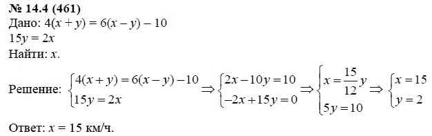 Ответ к задаче № 14.4 (461) - А.Г. Мордкович, гдз по алгебре 7 класс